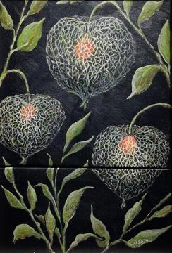 Volčje jagode (Akril-platno - 30x20) Irena Gorenc